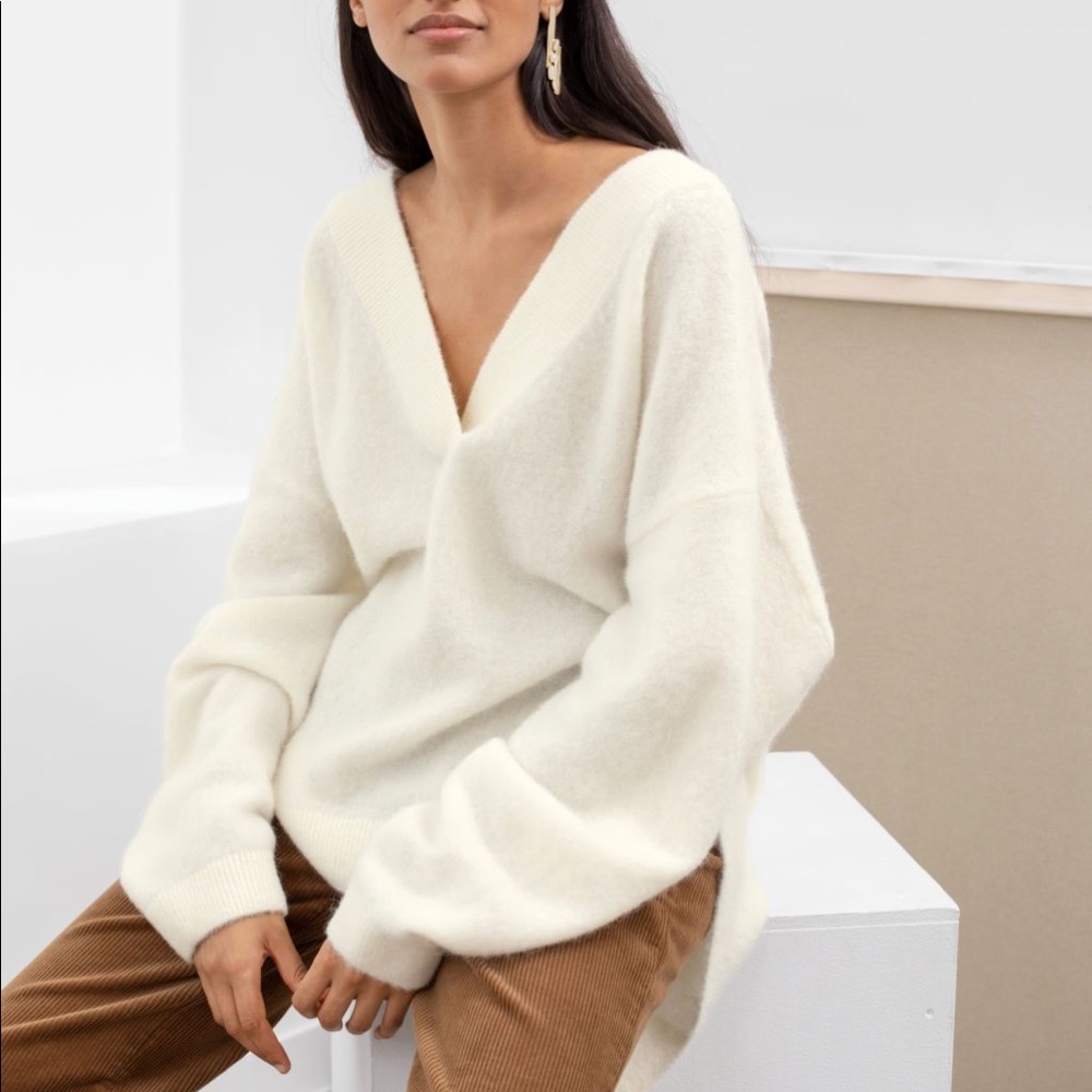 NEW Alpaca Deep V Neck Sweater | & Other Stories